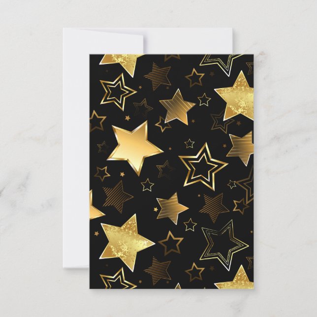 Seamless pattern with Golden Stars Save The Date (Front)