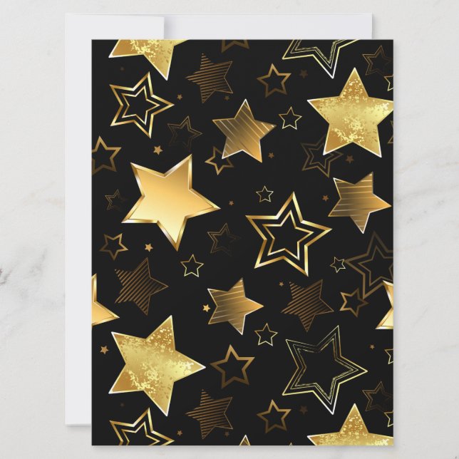 Seamless pattern with Golden Stars Save The Date (Front)