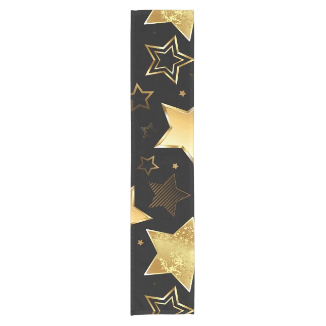 Seamless pattern with Golden Stars Short Table Runner (Front)