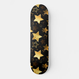 Seamless pattern with Golden Stars Skateboard