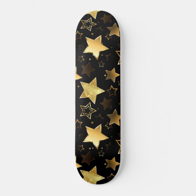 Seamless pattern with Golden Stars Skateboard (Front)