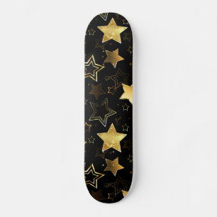 Seamless pattern with Golden Stars Skateboard