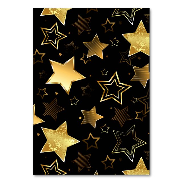 Seamless pattern with Golden Stars Table Number (Front)