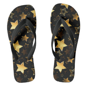 Seamless pattern with Golden Stars Thongs