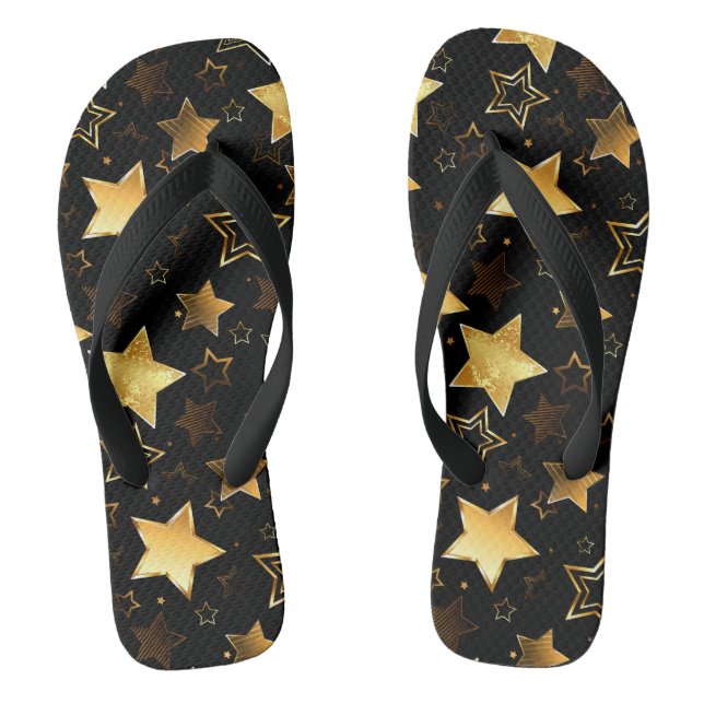 Seamless pattern with Golden Stars Thongs (Footbed)