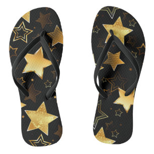 Seamless pattern with Golden Stars Thongs