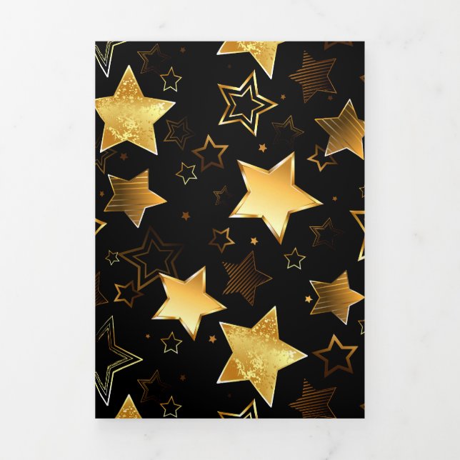 Seamless pattern with Golden Stars Tri-Fold Announcement (Cover)