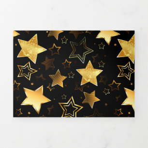 Seamless pattern with Golden Stars Tri-Fold Programme