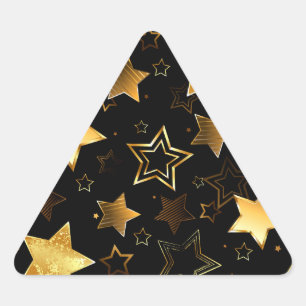 Seamless pattern with Golden Stars Triangle Sticker