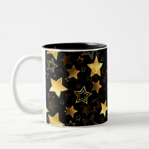 Seamless pattern with Golden Stars Two-Tone Coffee Mug