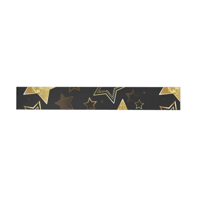 Seamless pattern with Golden Stars Wrap Around Label (Individual)