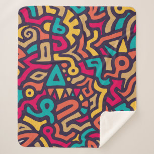 Seamless Pattern with Graffiti Curve Shapes. Mix o Sherpa Blanket