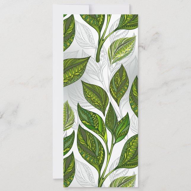 Seamless Pattern with Green Tea Leaves (Front)