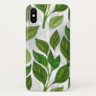 Seamless Pattern with Green Tea Leaves Case-Mate iPhone Case