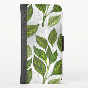Seamless Pattern with Green Tea Leaves Case