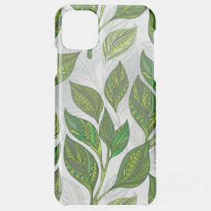 Seamless Pattern with Green Tea Leaves iPhone 11 Pro Max Case