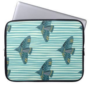 Seamless pattern with hand drawn bird vraetive sil laptop sleeve