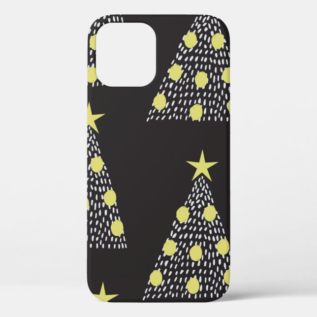 Seamless pattern with hand drawn Christmas trees i Case-Mate iPhone Case (Back)