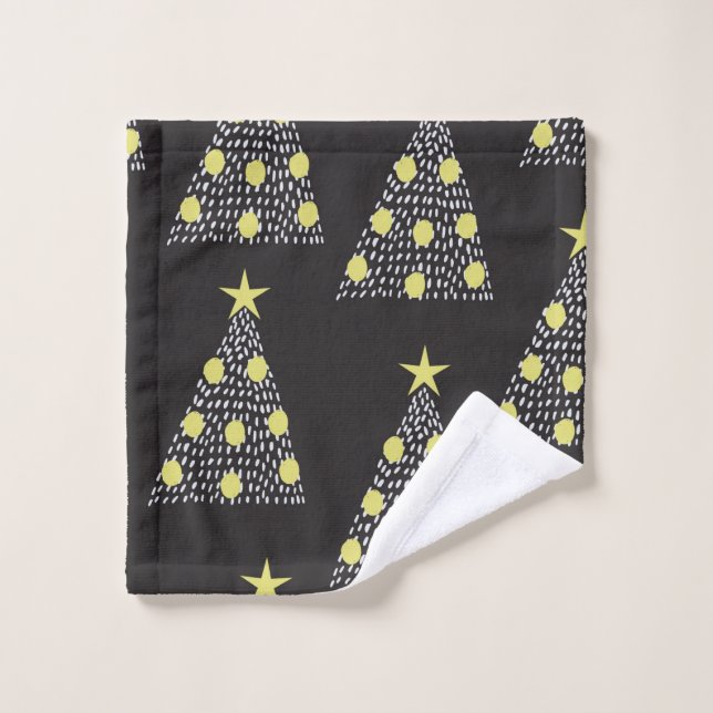 Seamless pattern with hand drawn Christmas trees i Wash Cloth (Wash Cloth)