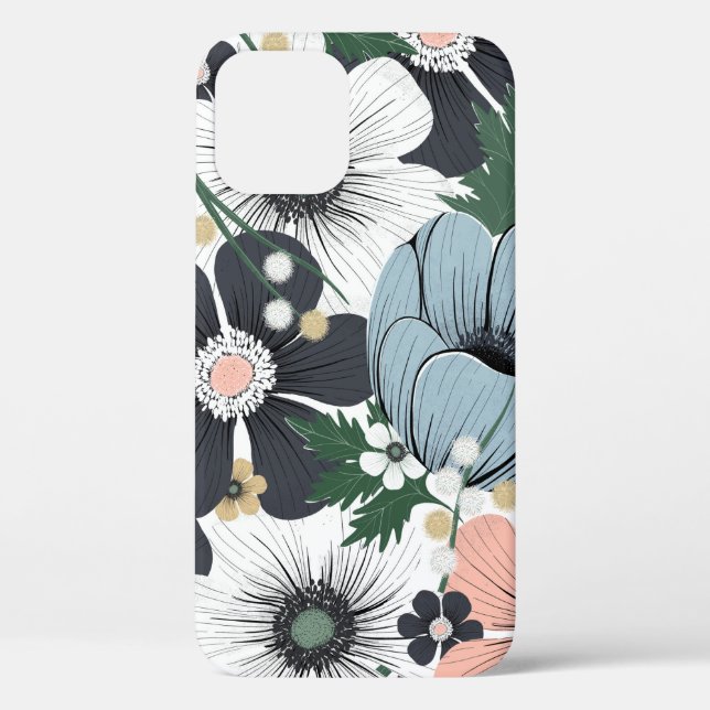 Seamless pattern with hand-drawn delicate flowers. Case-Mate iPhone case (Back)