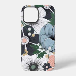 Seamless pattern with hand-drawn delicate flowers. iPhone 12 case