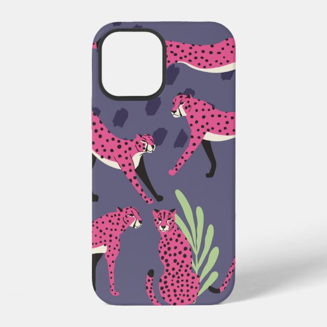 Seamless pattern with hand drawn exotic big cat pi iPhone case (Back)