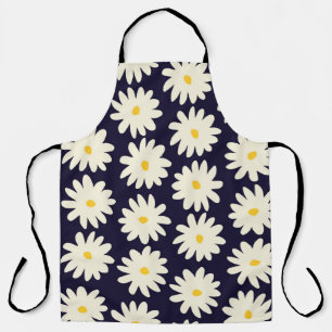 Seamless pattern with hand drawn flowers in cream apron