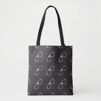 Seamless pattern with hand drawn glasses,  fashion tote bag