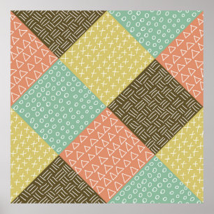  seamless pattern with hand drawn hipster backgrou poster