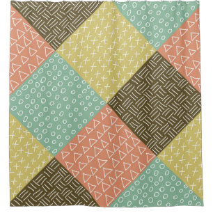 seamless pattern with hand drawn hipster backgrou shower curtain