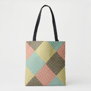 seamless pattern with hand drawn hipster backgrou tote bag