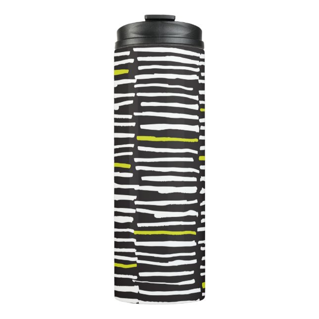 Seamless pattern with hand drawn marker stripes thermal tumbler (Front)
