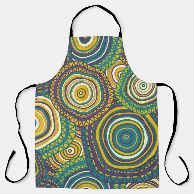 Seamless pattern with hand drawn ornamental circle apron (Front)