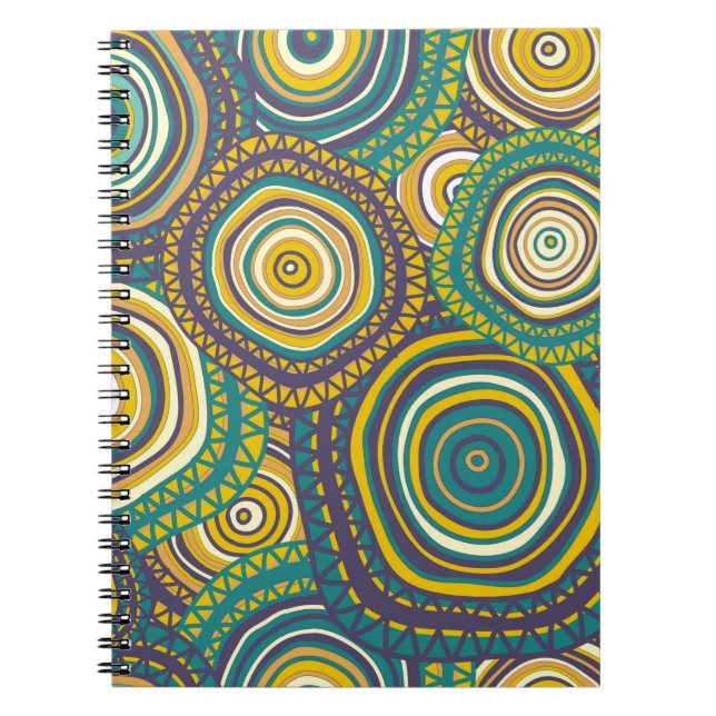 Seamless pattern with hand drawn ornamental circle notebook (Front)
