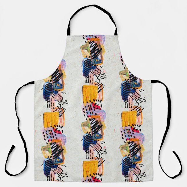 Seamless pattern with hand drawn paint strokes. Ar Apron (Front)
