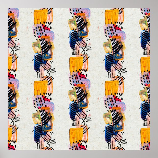 Seamless pattern with hand drawn paint strokes. Ar Poster (Front)