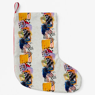 Seamless pattern with hand drawn paint strokes. Ar Small Christmas Stocking