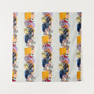 Seamless pattern with hand drawn paint strokes. Ar Tapestry