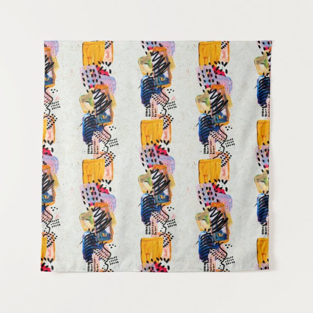 Seamless pattern with hand drawn paint strokes. Ar Tapestry (Front)