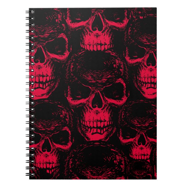 Seamless pattern with hand-drawn sinister human sk notebook (Front)