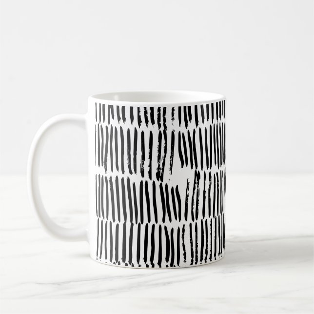 Seamless pattern with hand drawn vertical elements coffee mug (Left)