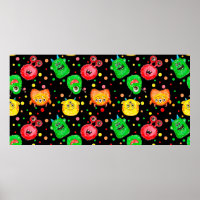 Seamless pattern with hand painted watercolor cute