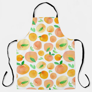 Seamless pattern with hand painted watercolor peac apron