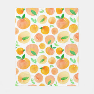 Seamless pattern with hand painted watercolor peac fleece blanket