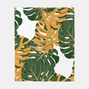 Seamless Pattern with Hawaiian Rainforest. Retro C Fleece Blanket