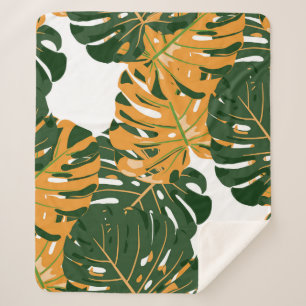 Seamless Pattern with Hawaiian Rainforest. Retro C Sherpa Blanket