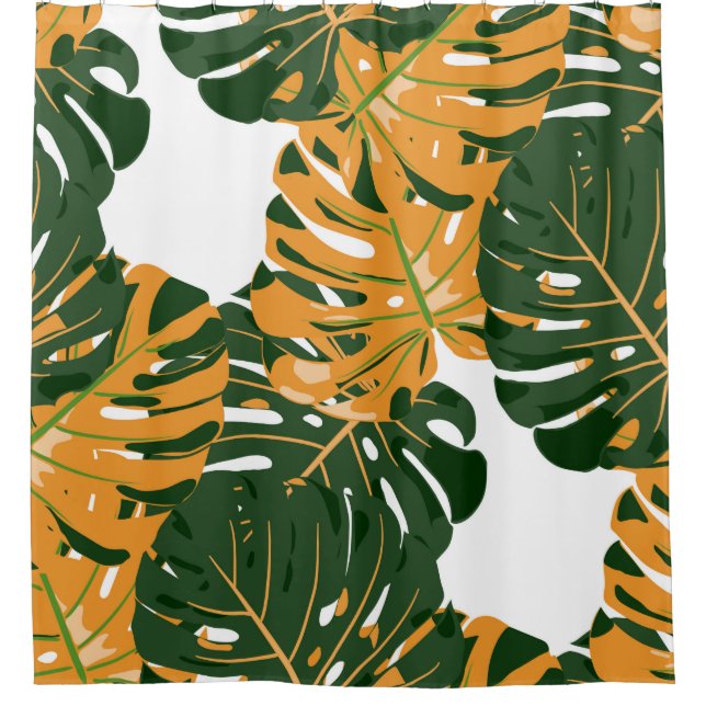 Seamless Pattern with Hawaiian Rainforest. Retro C Shower Curtain (Front)