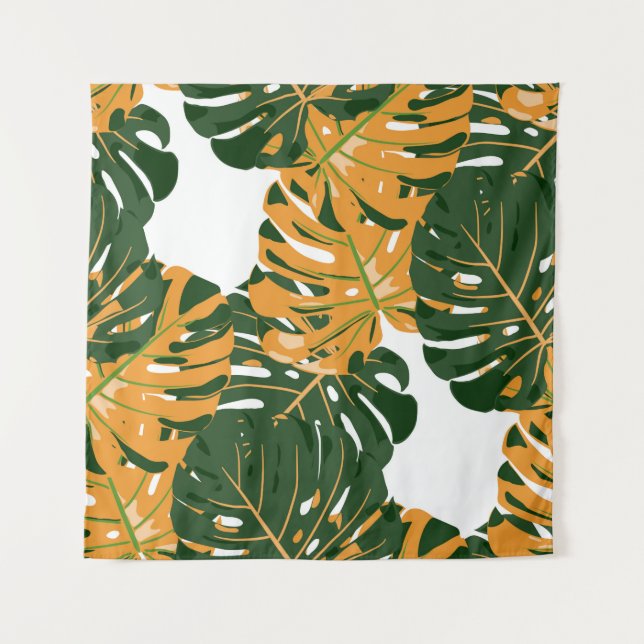 Seamless Pattern with Hawaiian Rainforest. Retro C Tapestry (Front)