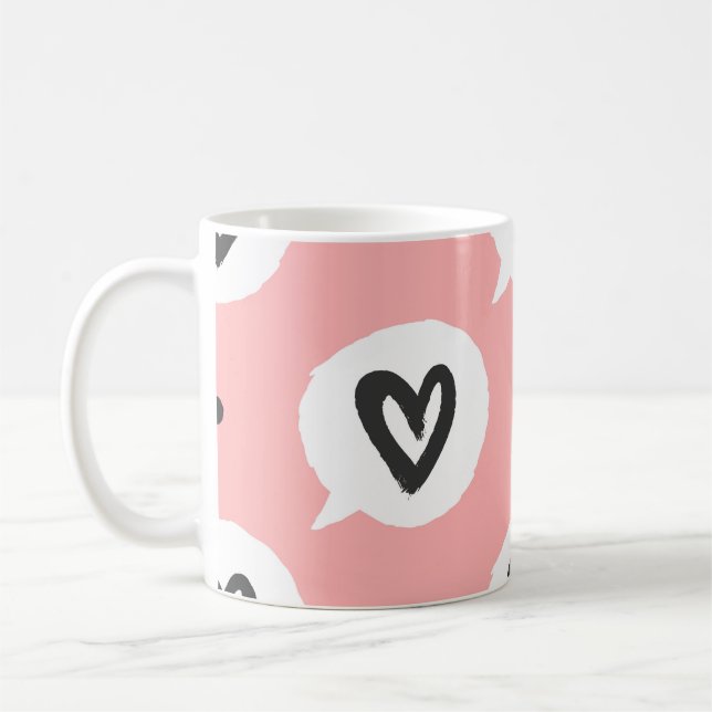 Seamless pattern with hearts. coffee mug (Left)