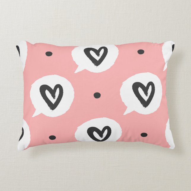 Seamless pattern with hearts. decorative cushion (Front)